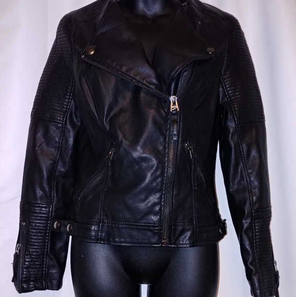 Topshop Jackets & Blazers - Topshop Faux Leather Moto Jacket Size 4